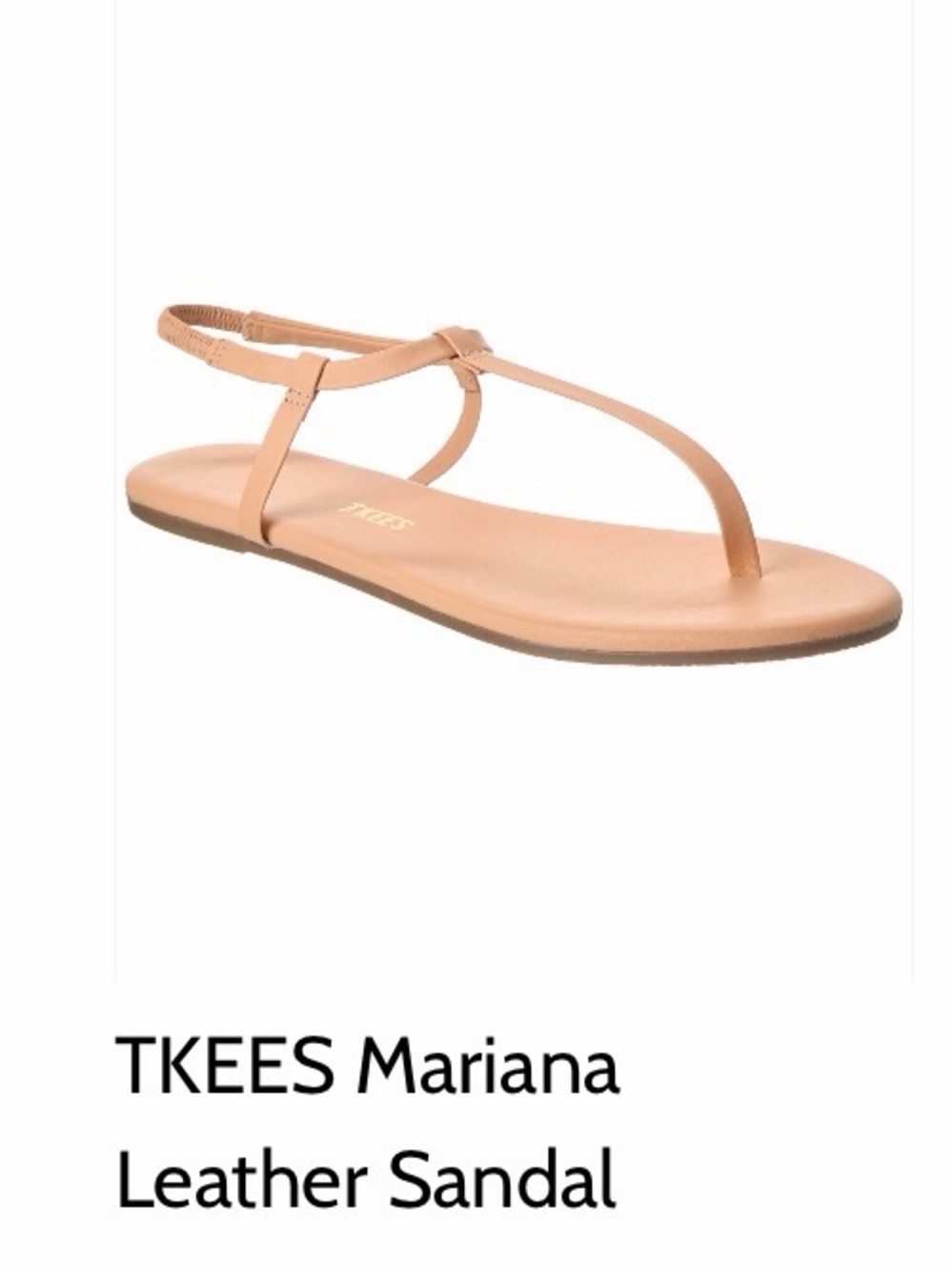 TKEES Mariana Leather Thong Sandal - Nude Tan